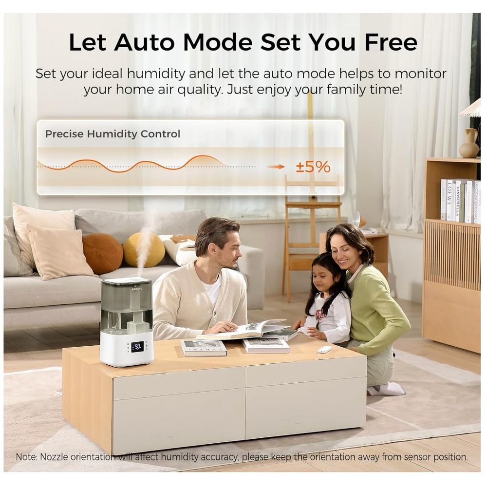 Ultrasonic Cool & Warm Mist Humidifier - 6L Capacity, Remote Control - Picture 4 of 8
